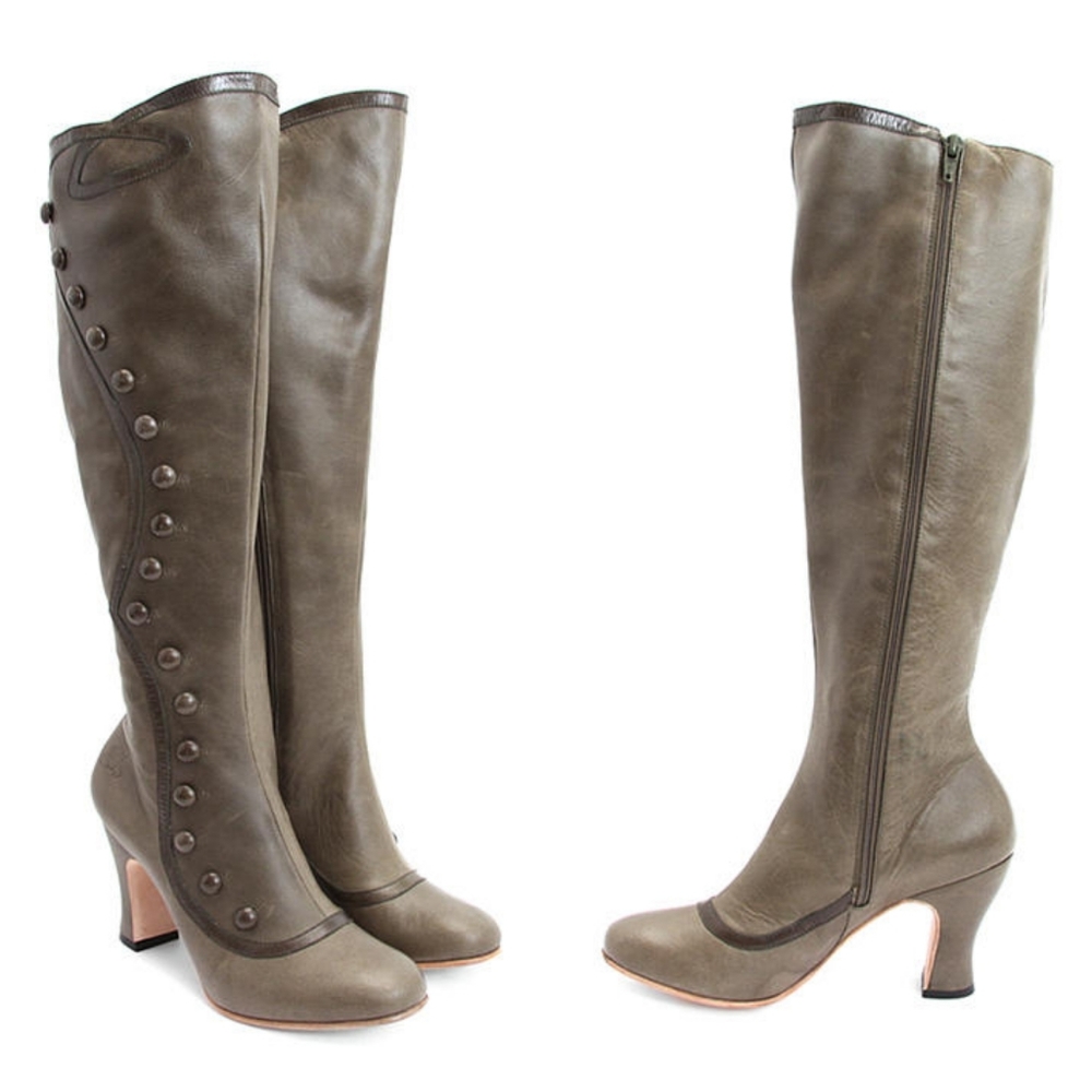 Fluevog knee-high leather heeled boots